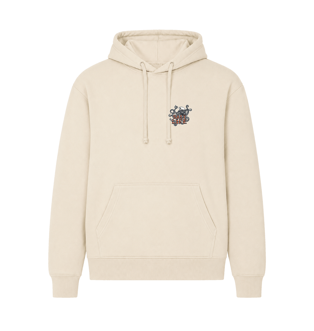 Ecru Printed Hoody Front