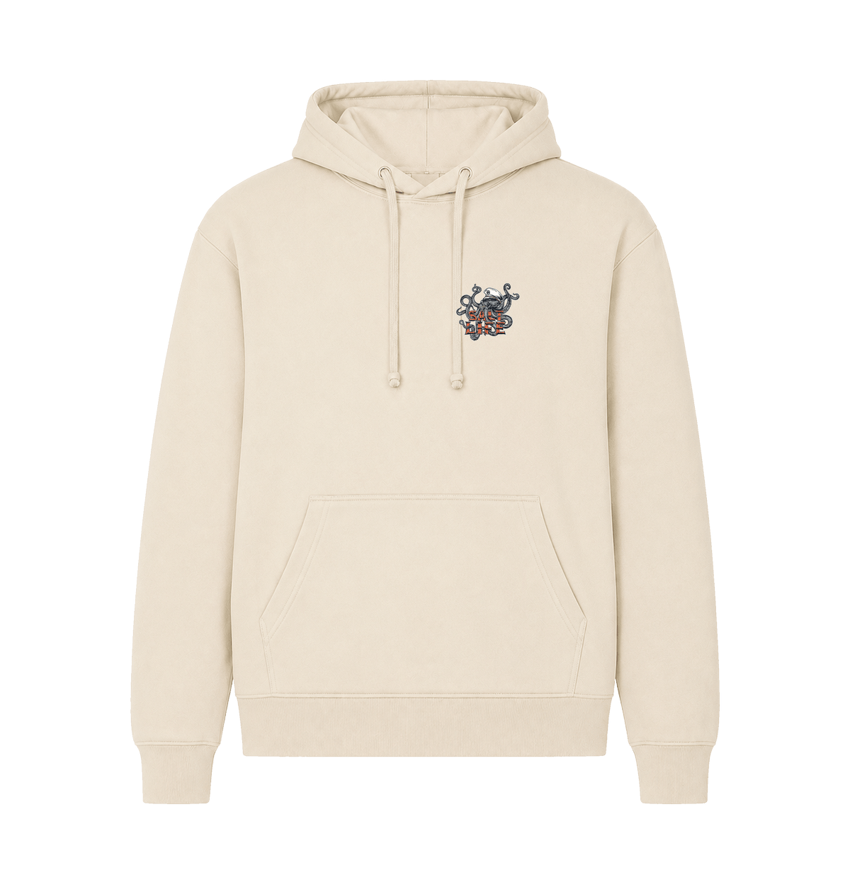 Ecru Printed Hoody Front
