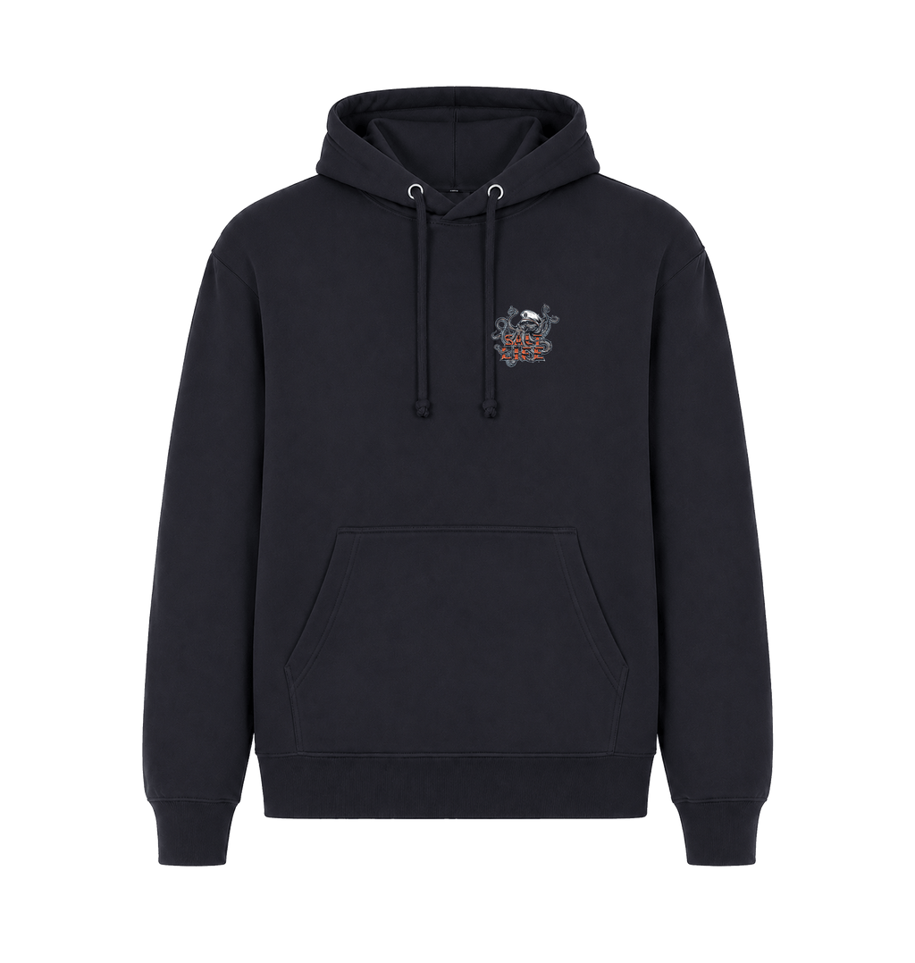 Navy Printed Hoody Front