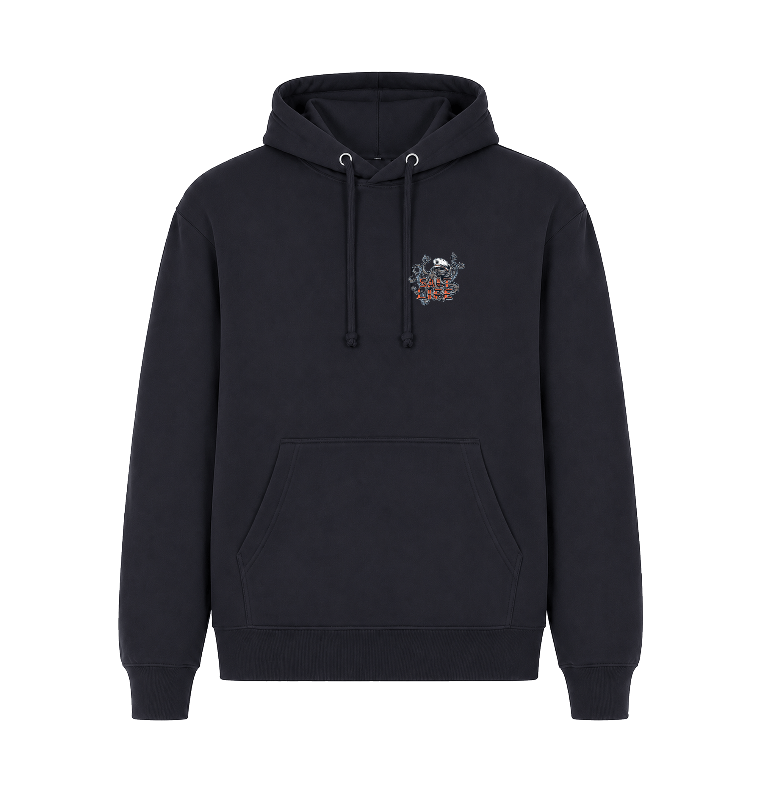 Navy Printed Hoody Front