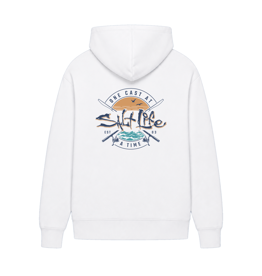 White Printed Hoody Back