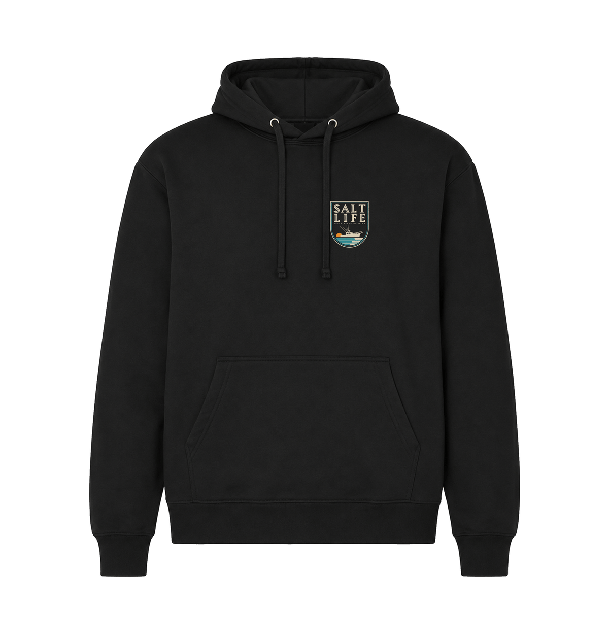 Black Printed Hoody Front