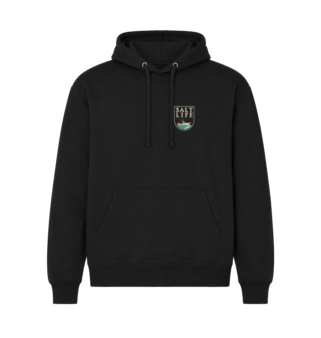 Black Printed Hoody Front