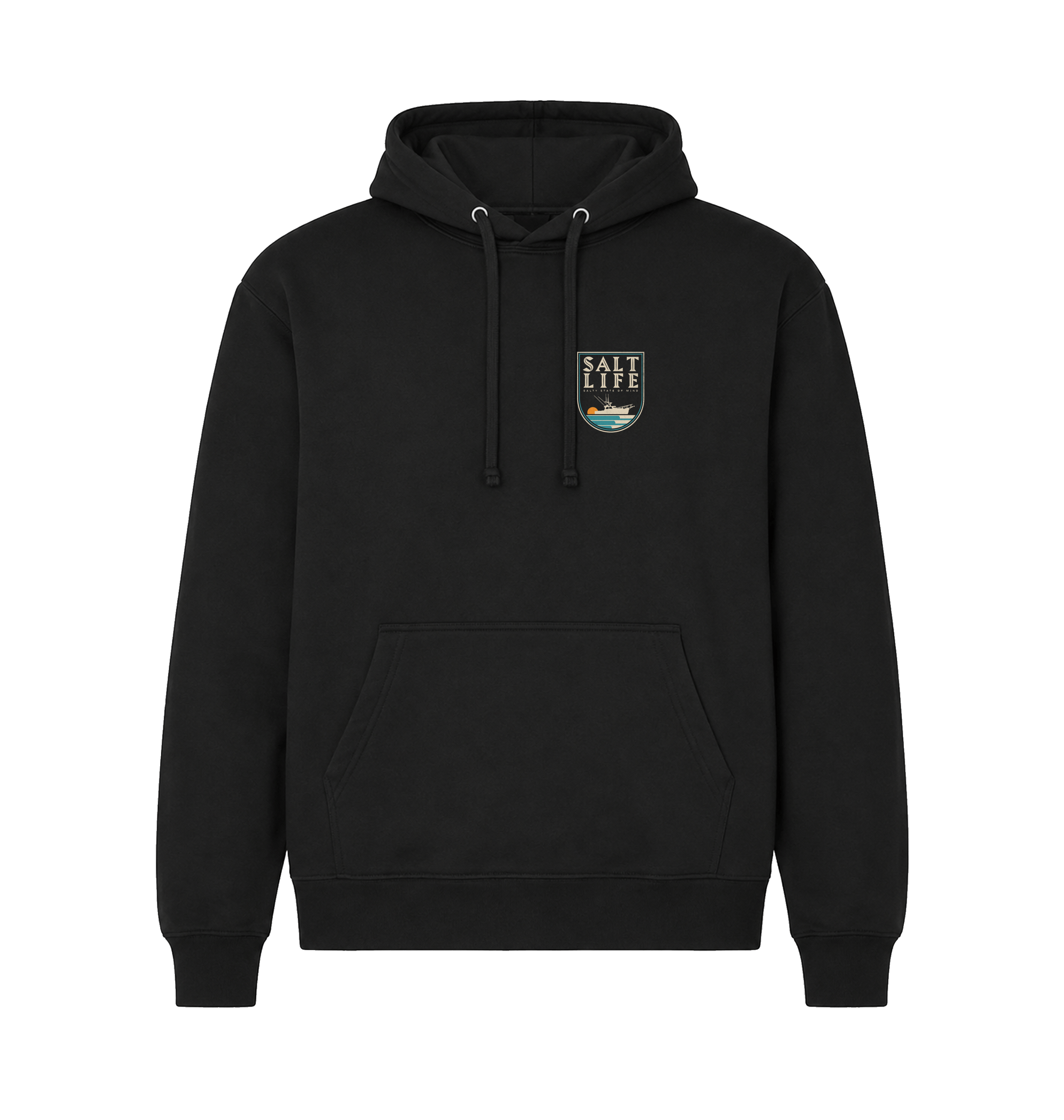Black Printed Hoody Front