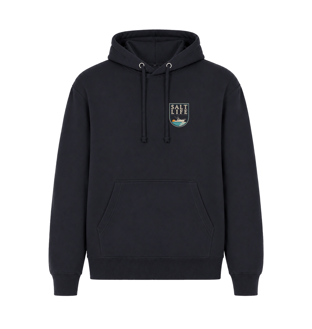 Navy Printed Hoody Front