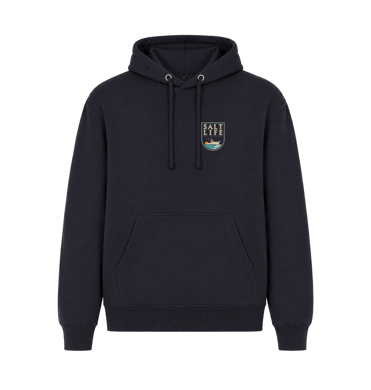 Navy Printed Hoody Front