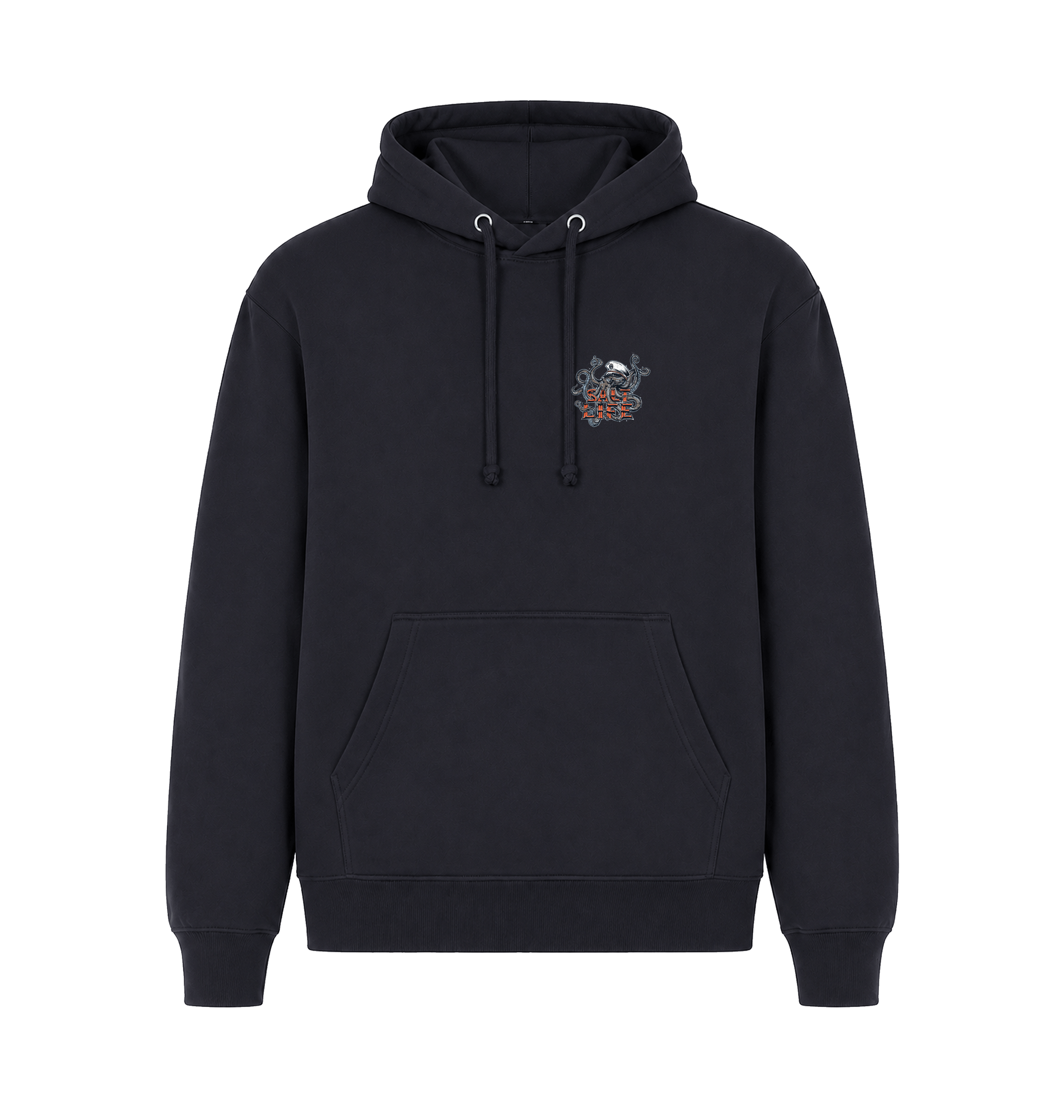 Navy Printed Hoody Front