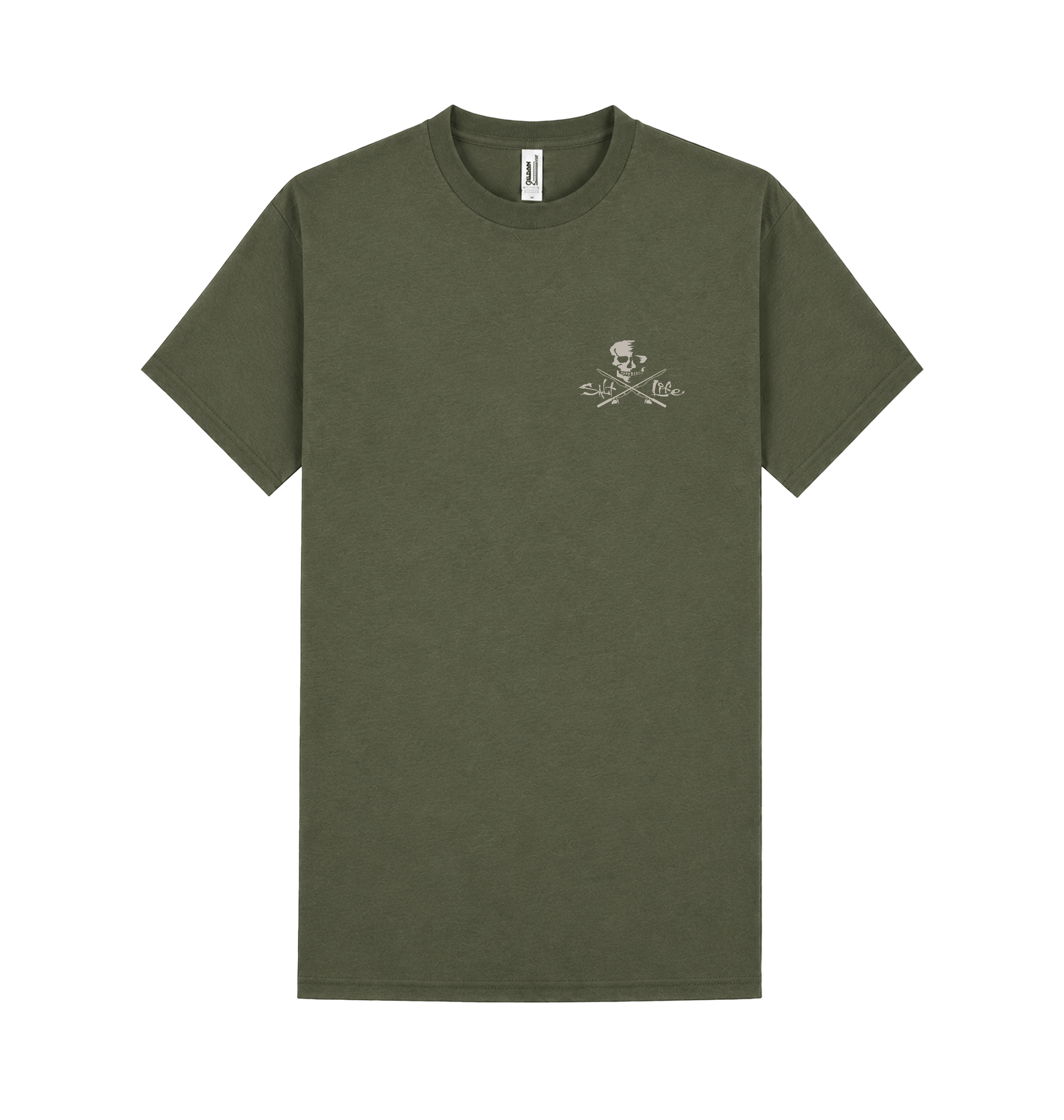 Military Green Printed T-shirt Front