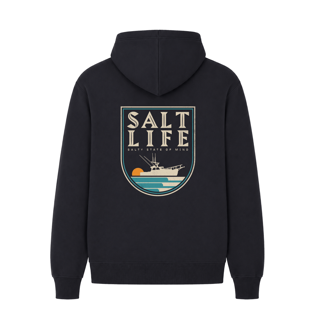 Navy Printed Hoody Back