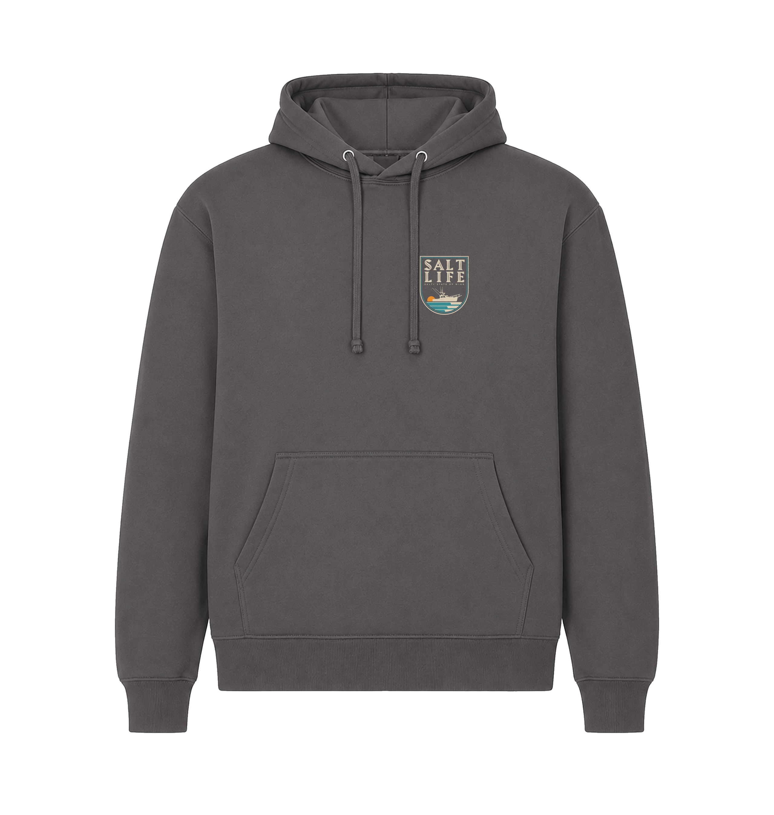 Charcoal Printed Hoody Front