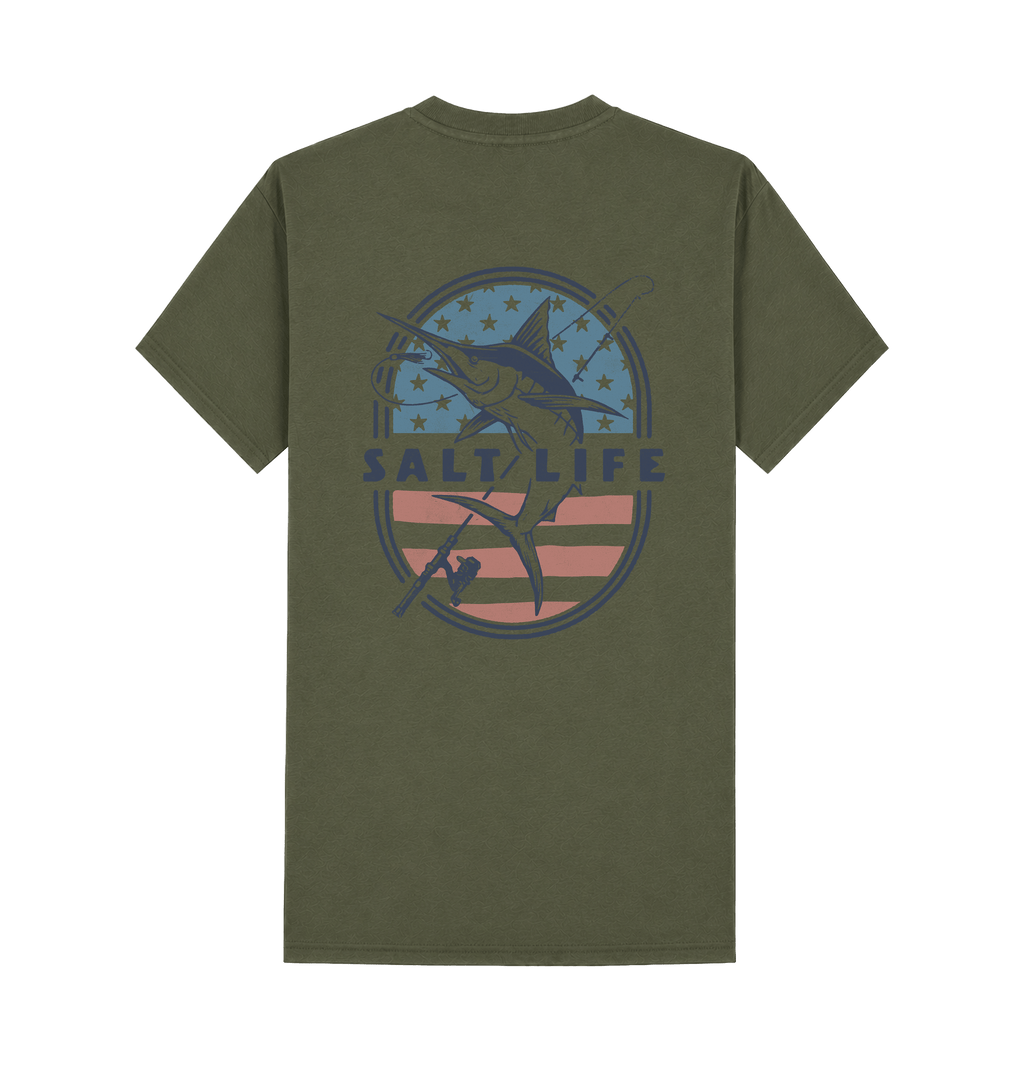 Military Green Printed T-shirt Back