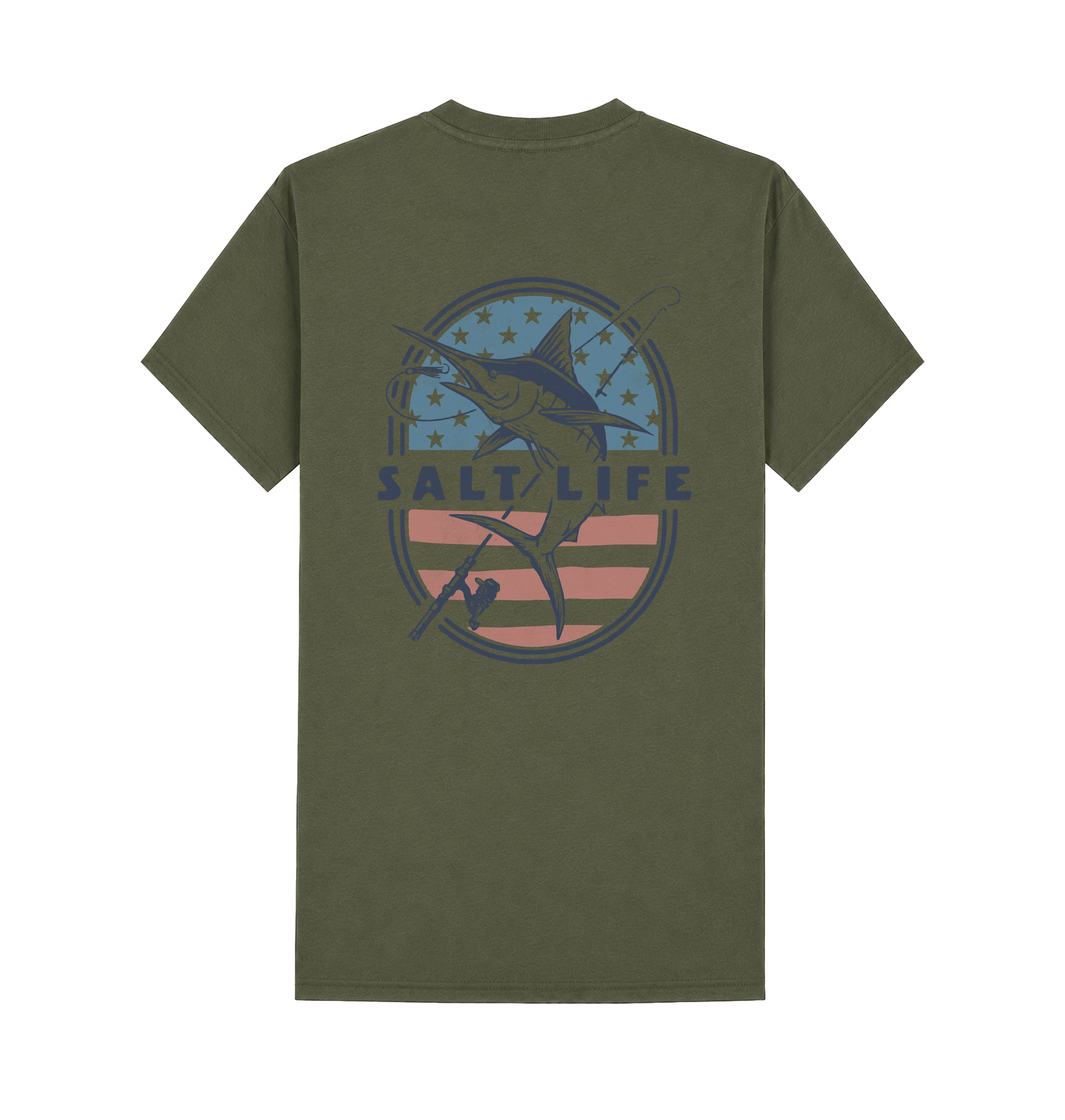 Military Green Printed T-shirt Back