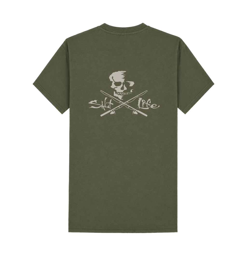 Military Green Printed T-shirt Back
