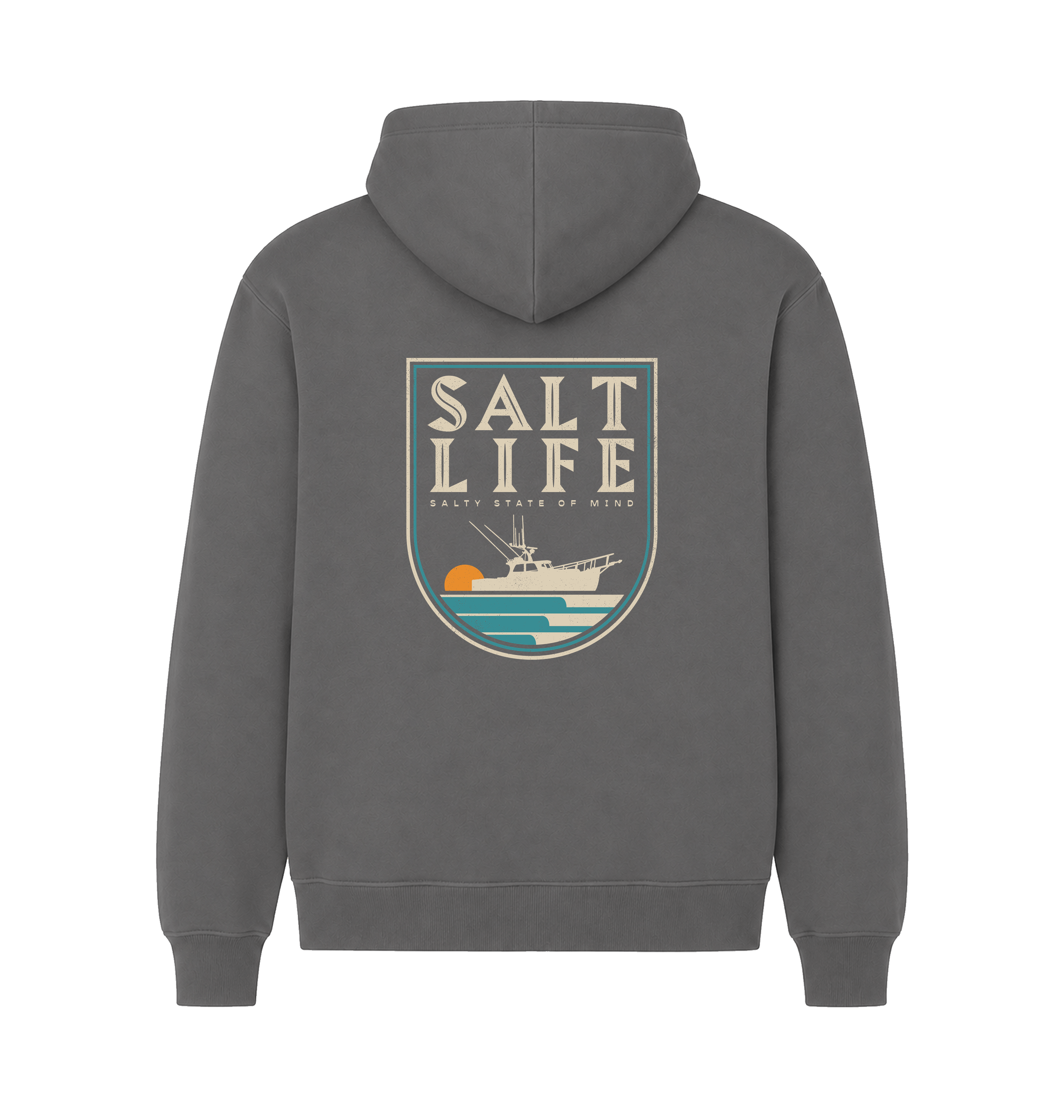 Charcoal Printed Hoody Back