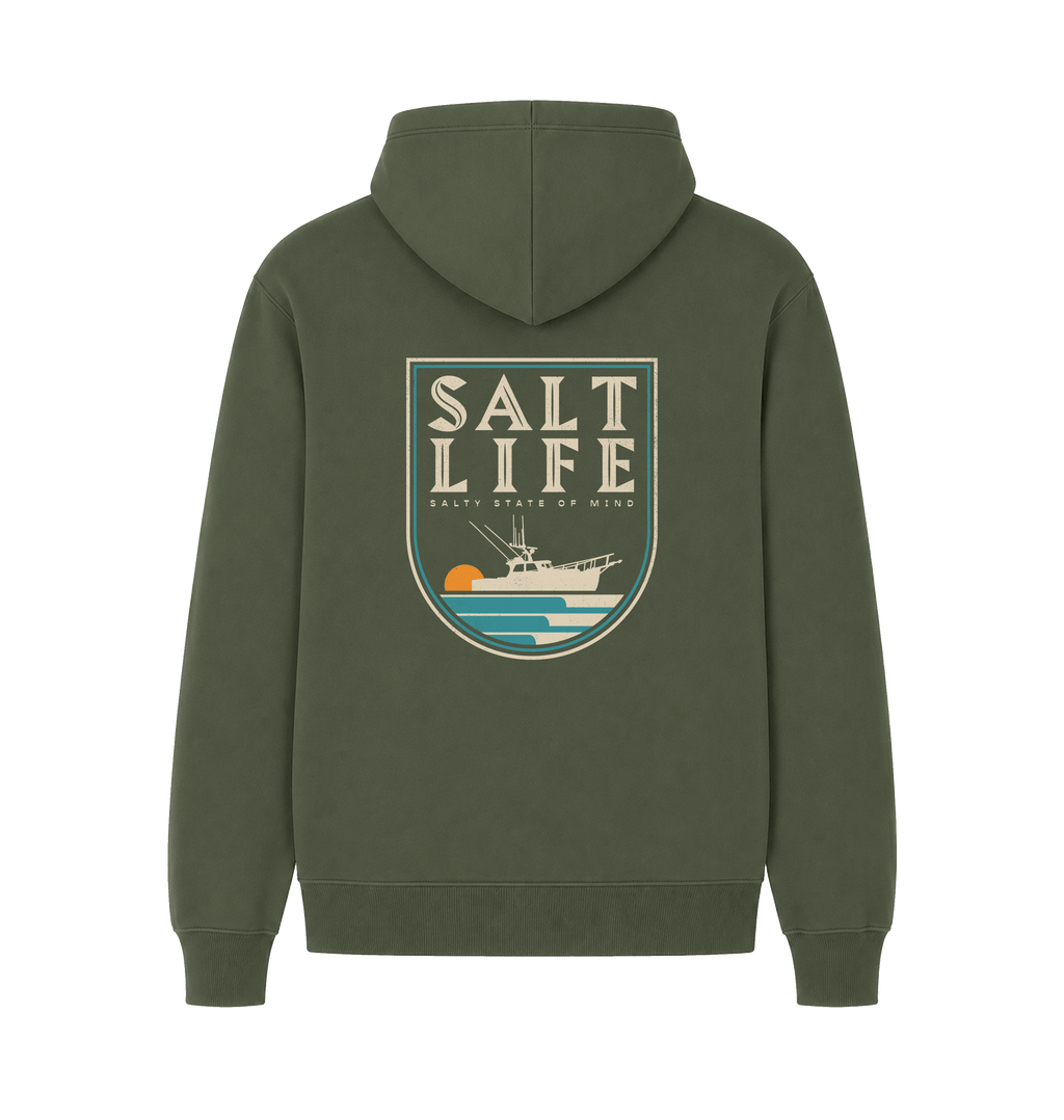 Millitary Green Printed Hoody Back