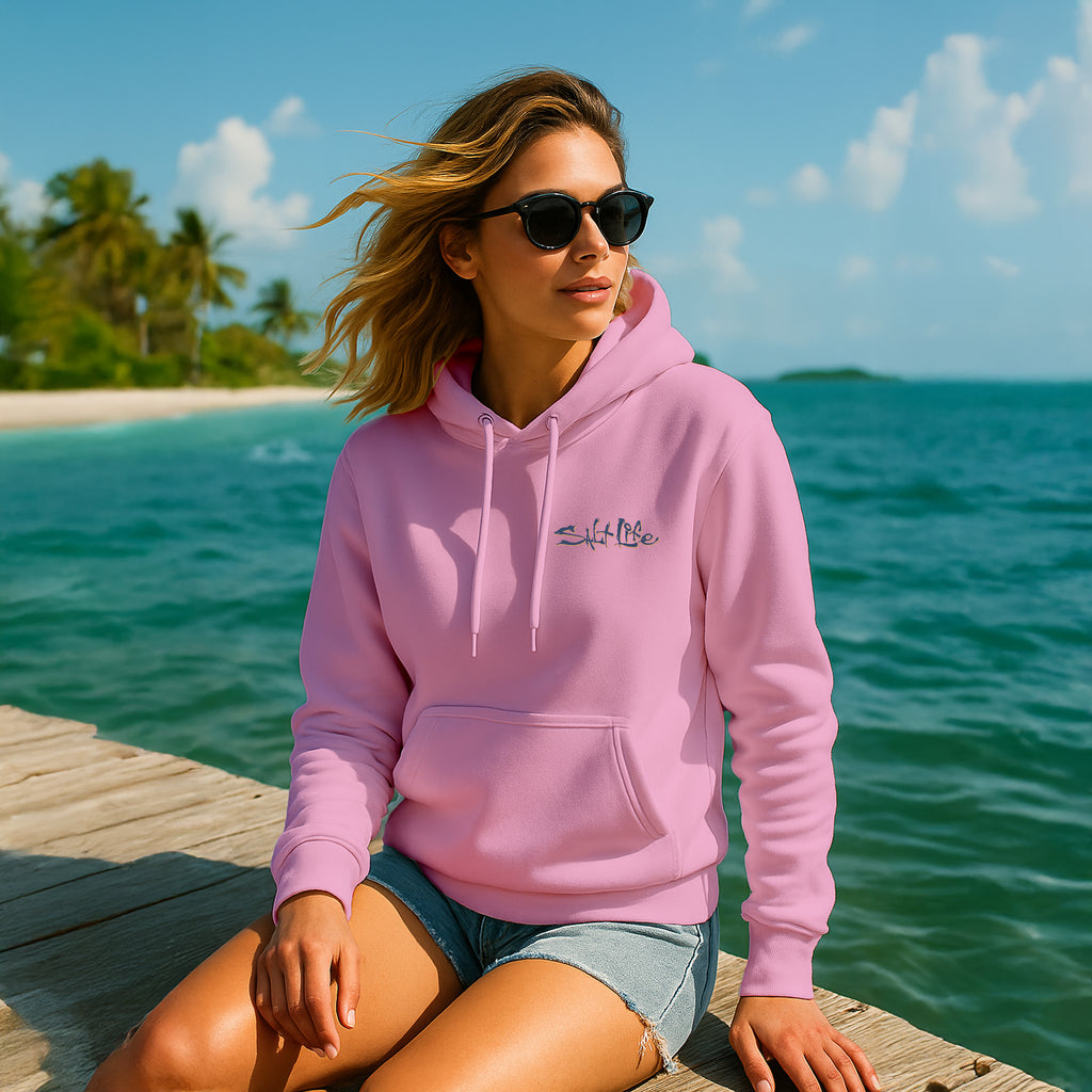 Salt Life One Cast Men's Hoodie Light Pink