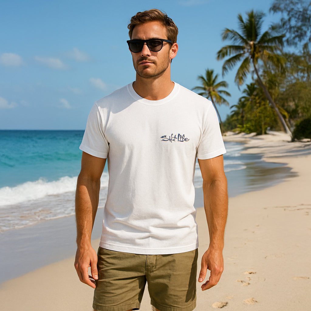 Salt Life One Cast Men's T-Shirt White