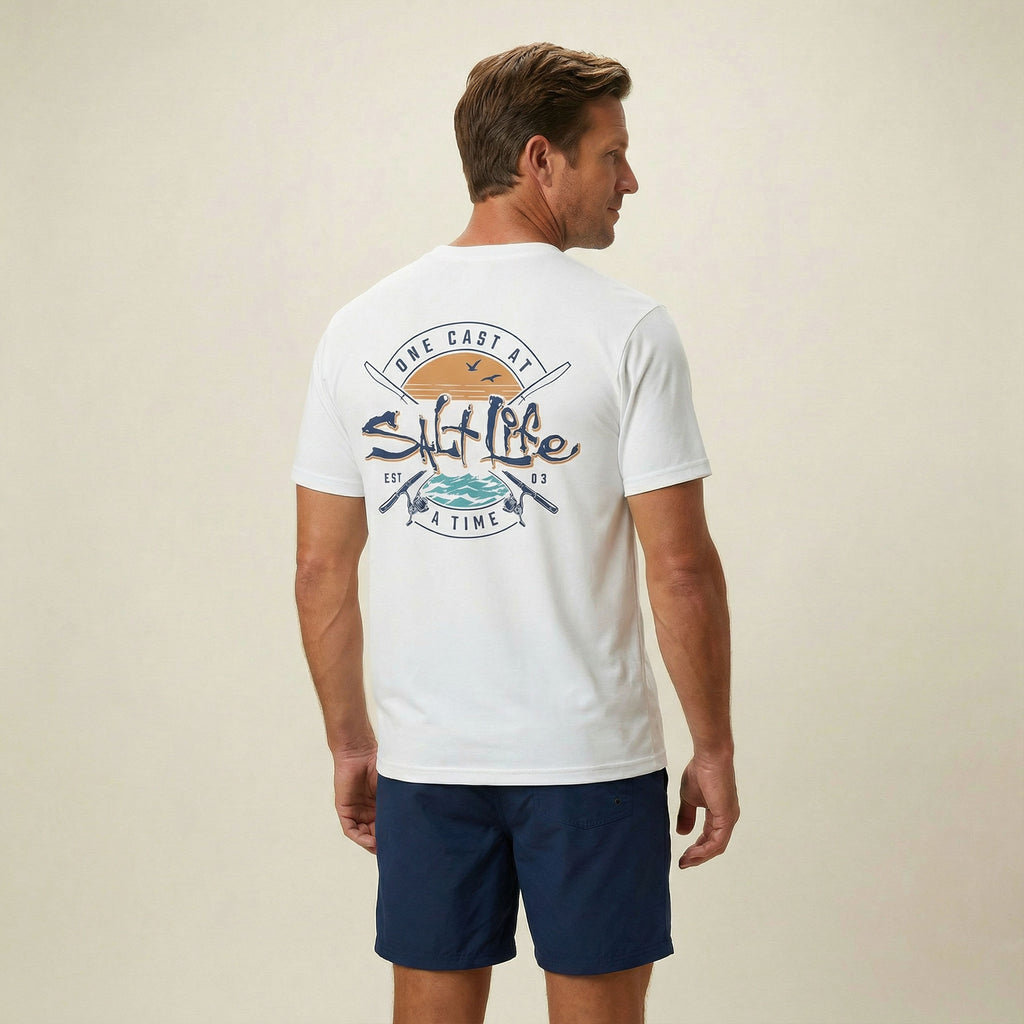 Salt Life One Cast Men's T-Shirt White