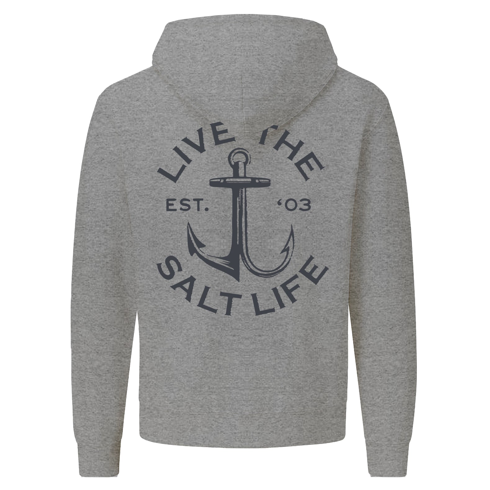 SALT LIFE ANCHOR PATCH HOODIE SPORT GREY