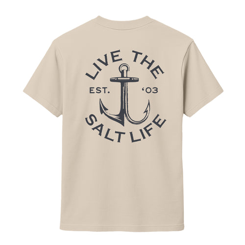 SALT LIFE ANCHOR PATCH T-SHIRT ECRU