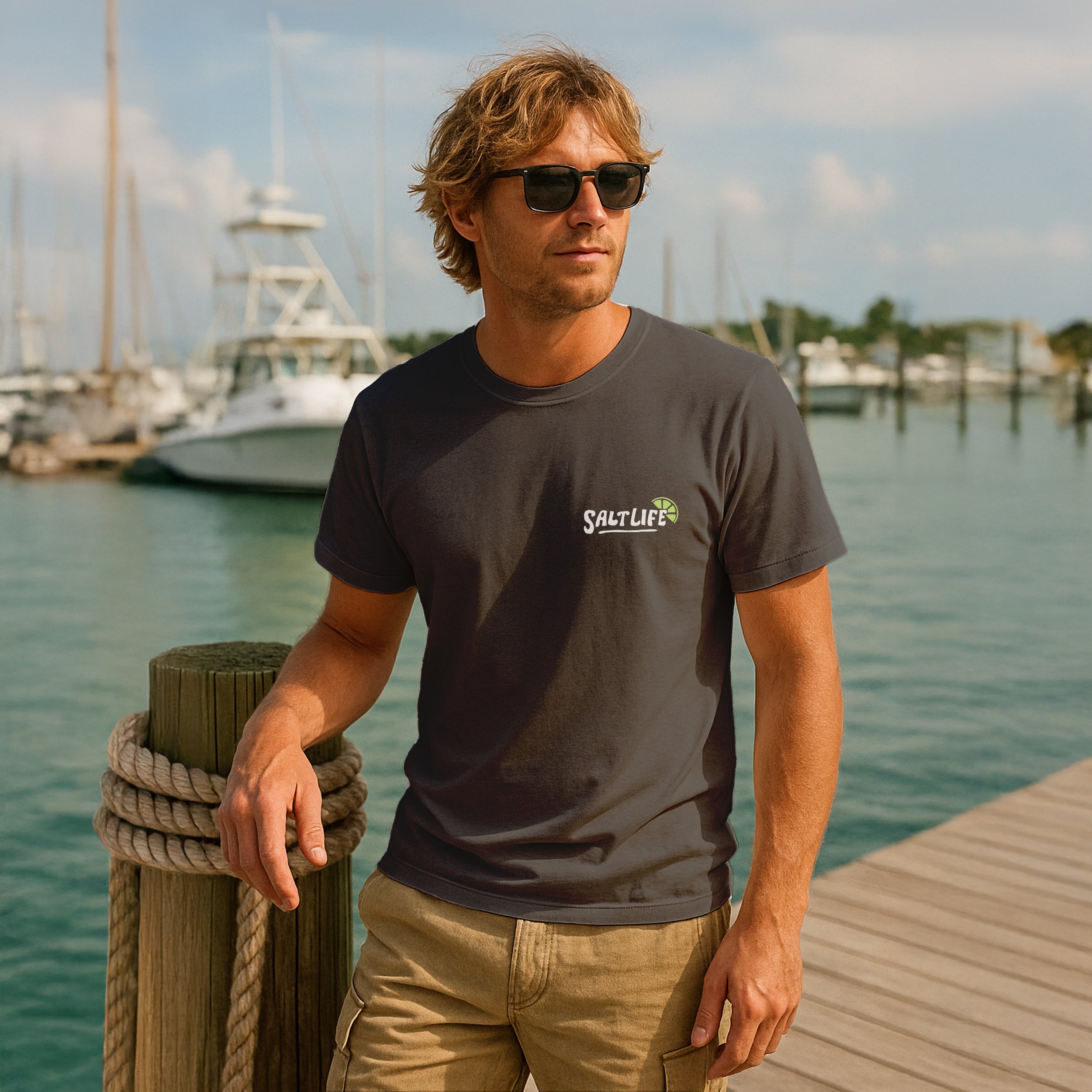 Salt Life Margarita Men's T-Shirt Charcoal