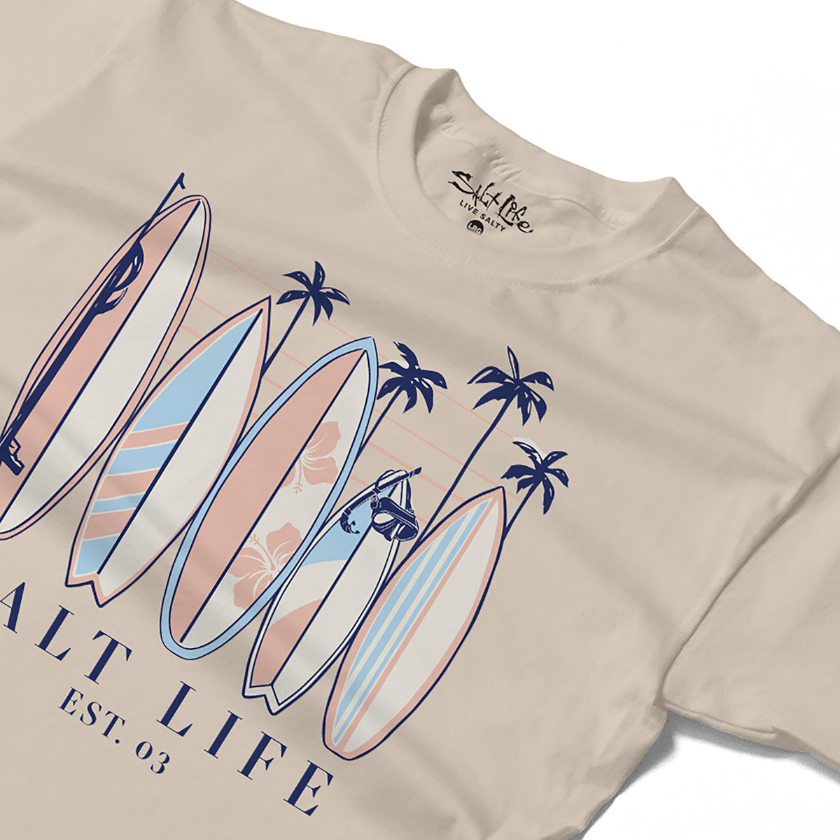 Salt Life Surfboards Men's T-Shirt Ecru