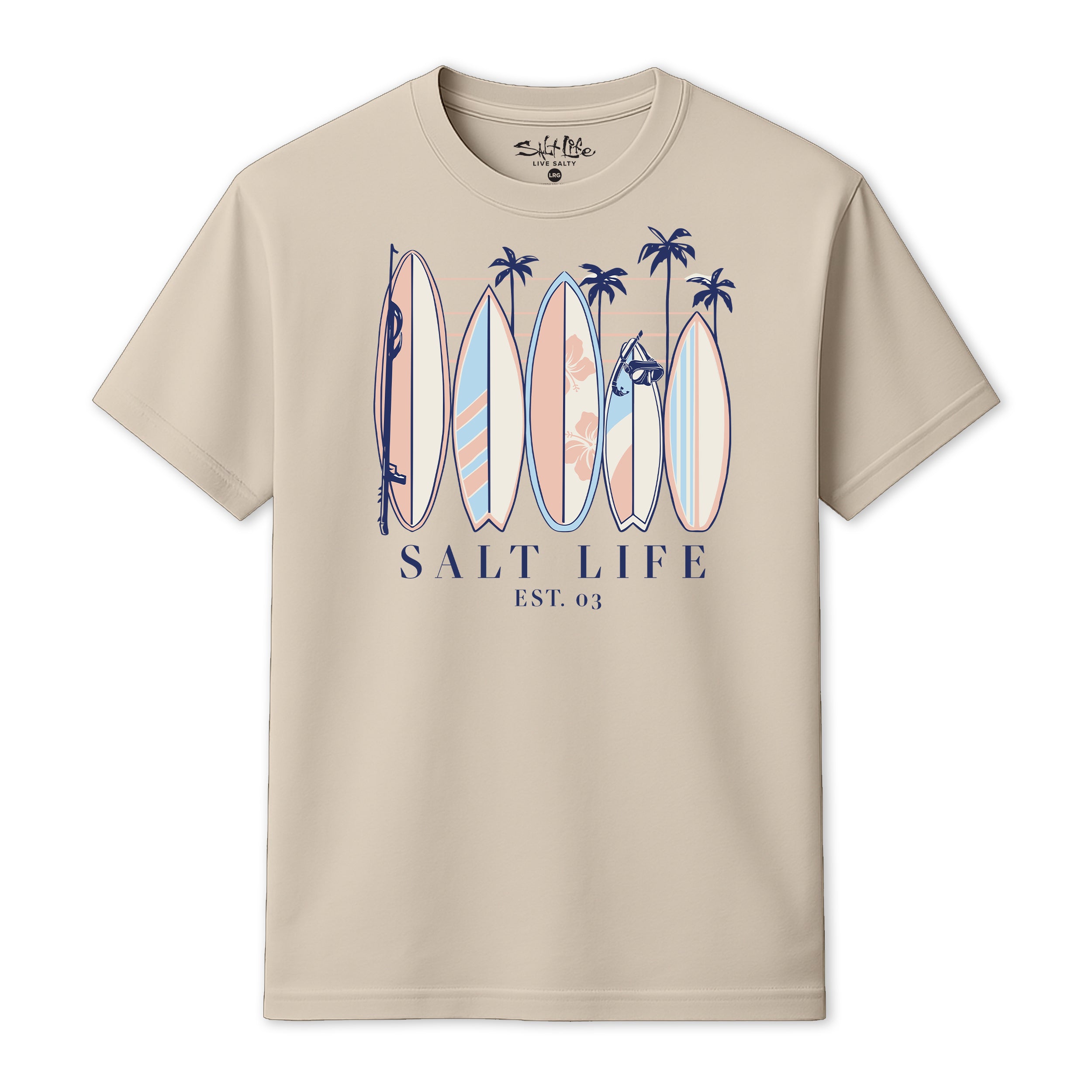 Salt Life Surfboards Men's T-Shirt Ecru