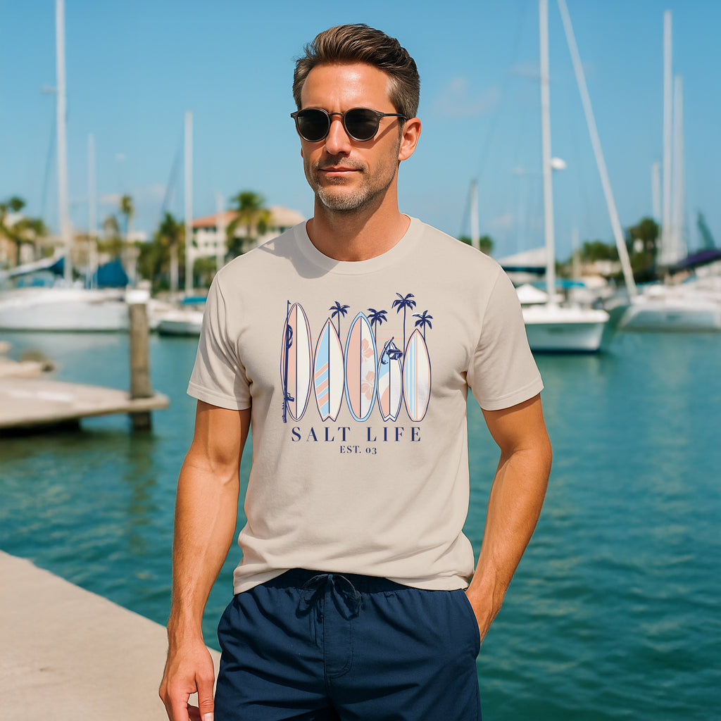 Salt Life Surfboards Men's T-Shirt Ecru