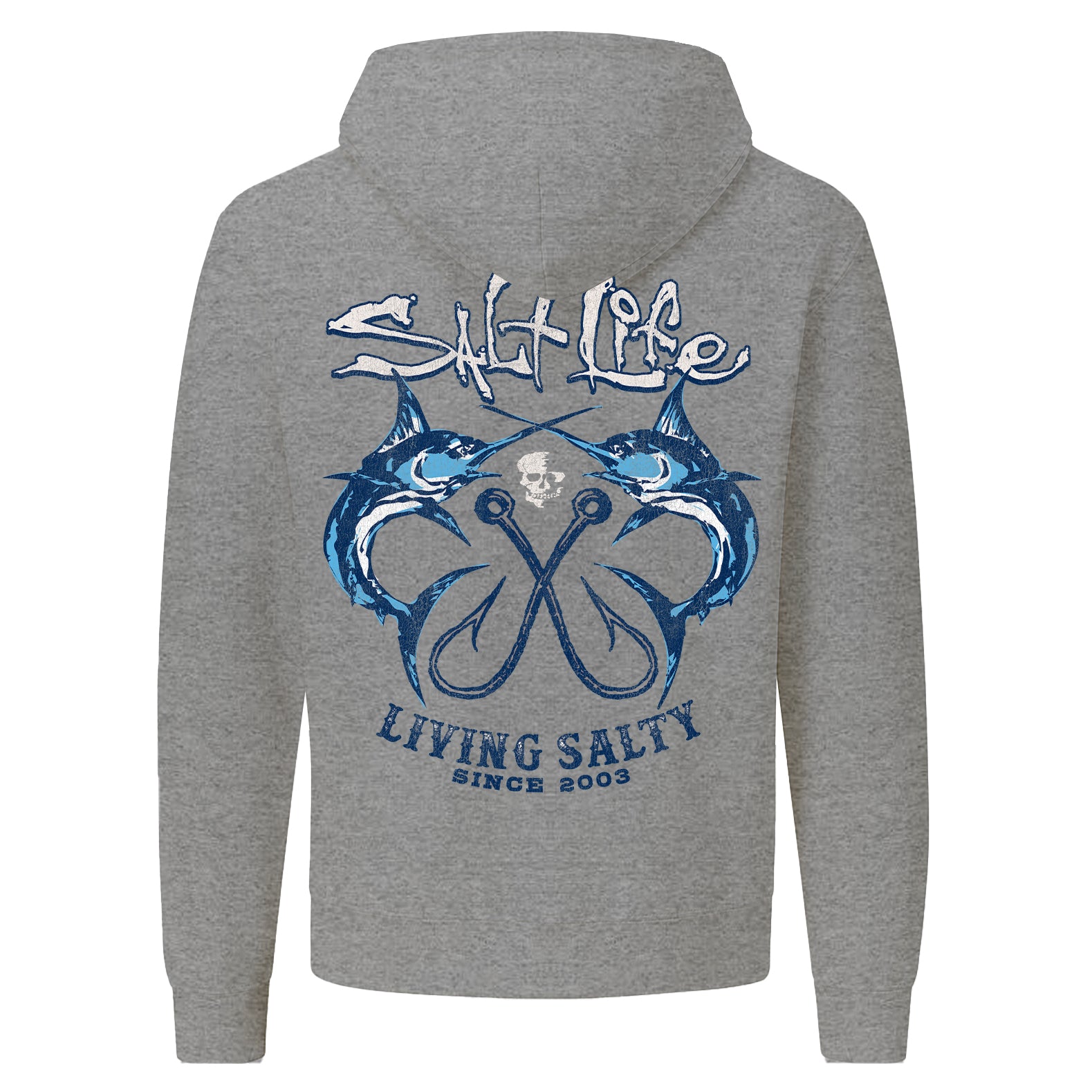 Salt Life Crossed Bills Men's Hoodie Sport Grey