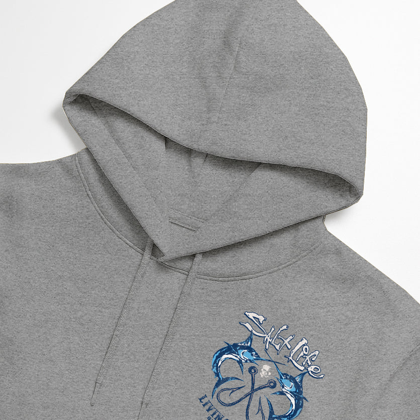 Salt Life Crossed Bills Men's Hoodie Sport Grey