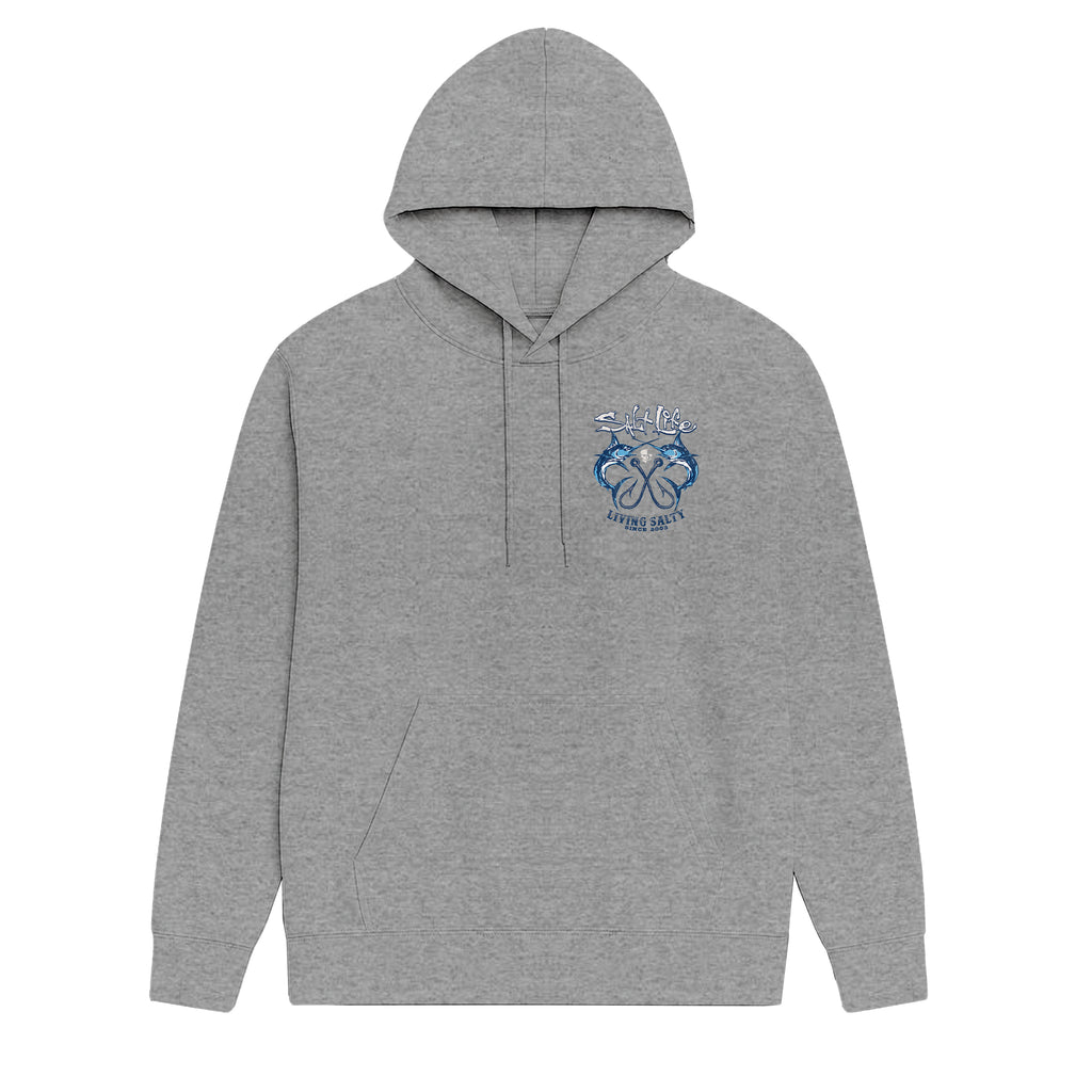 Salt Life Crossed Bills Men's Hoodie Sport Grey