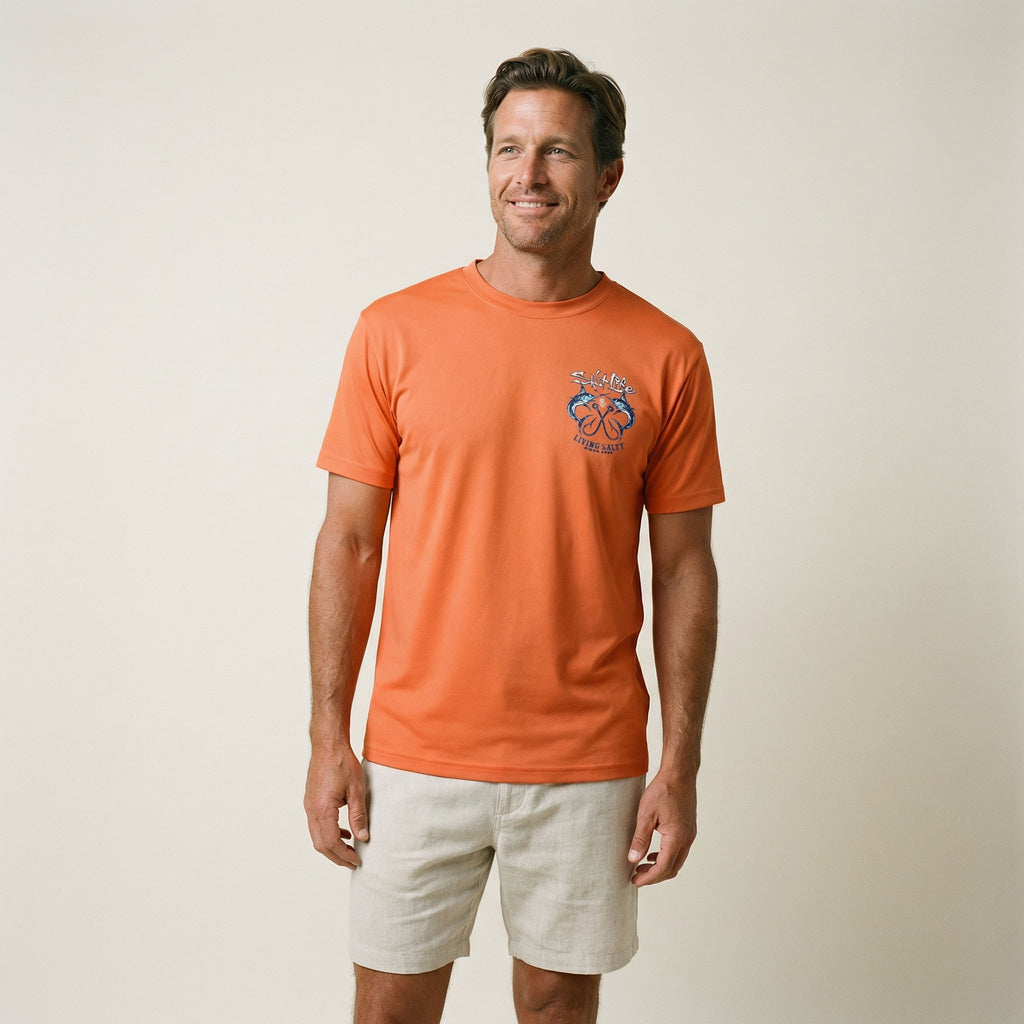 Salt Life Crossed Bills Men's T-Shirt Orange