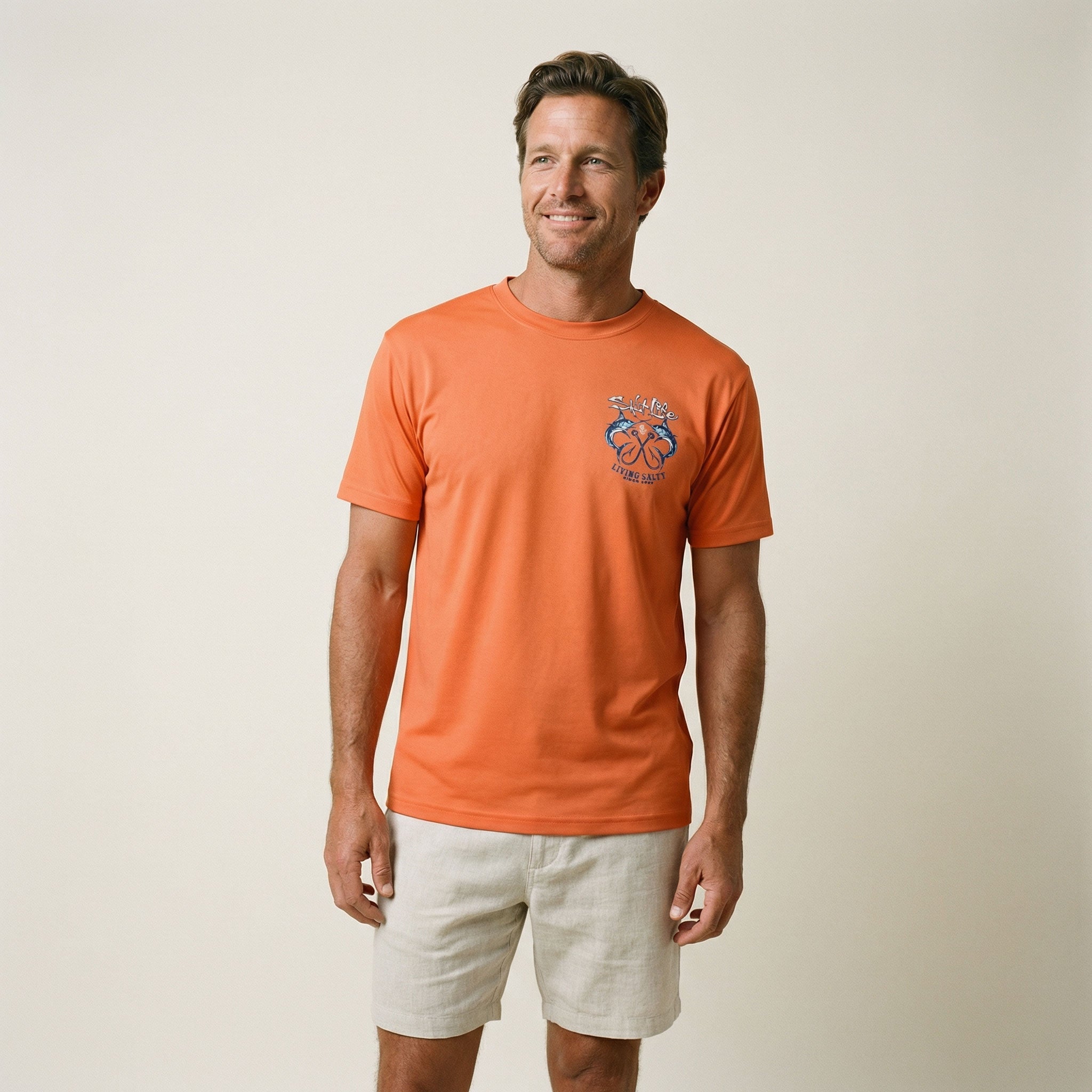 Salt Life Crossed Bills Men's T-Shirt Orange