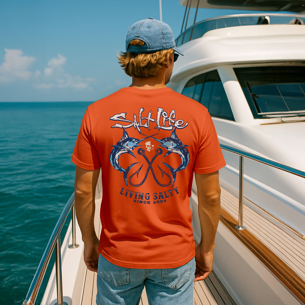 Salt Life Crossed Bills Men's T-Shirt Orange