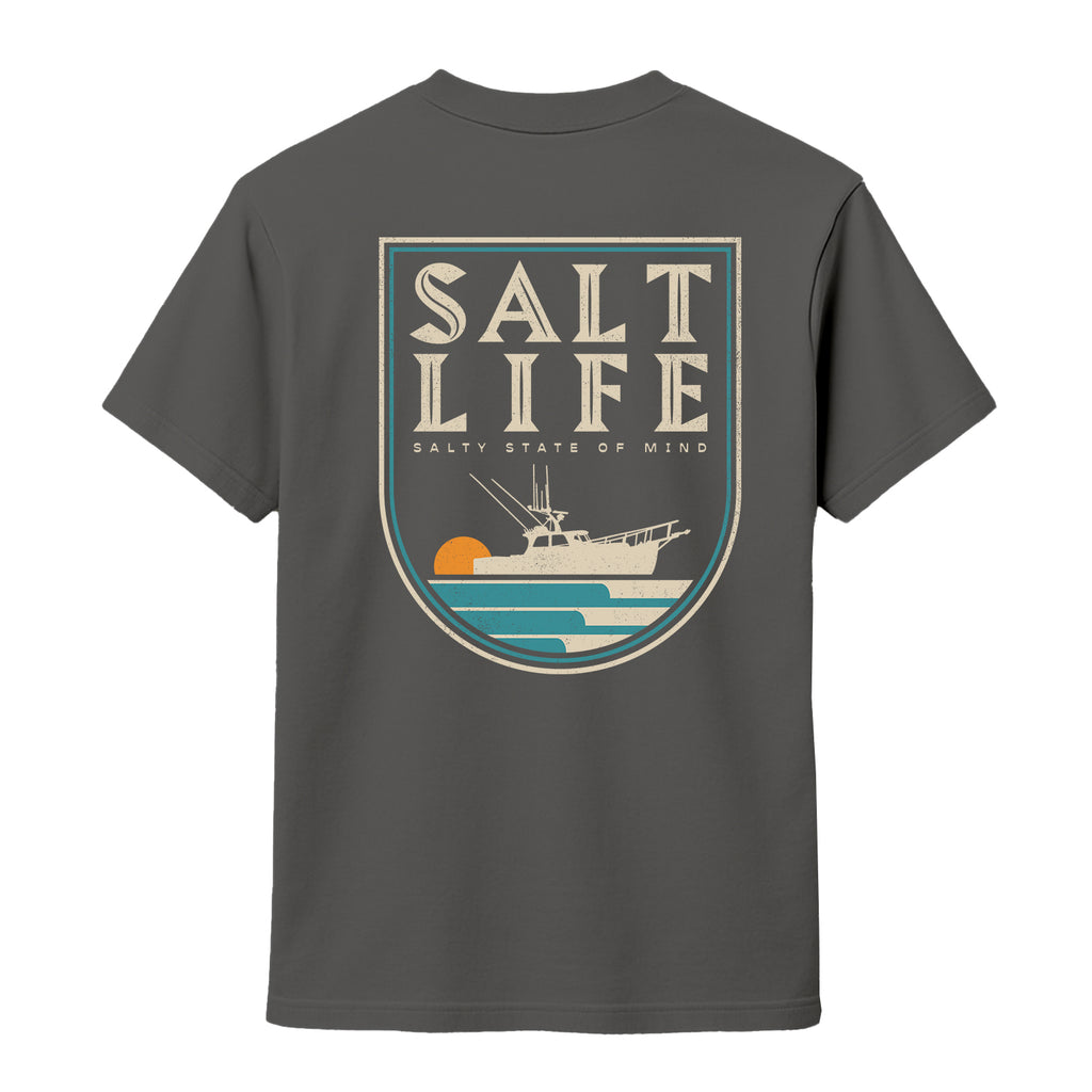 Salt Life Dawn Departure Men's T-Shirt Charcoal