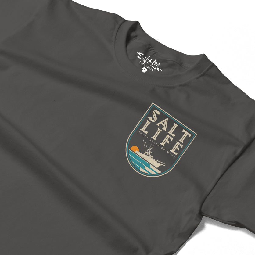 Salt Life Dawn Departure Men's T-Shirt Charcoal