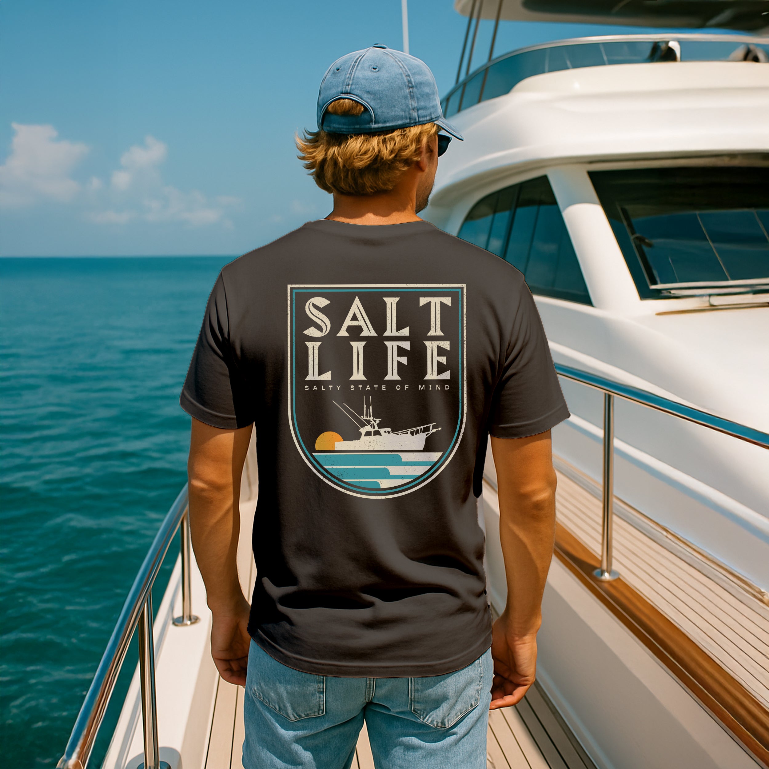 Salt Life Dawn Departure Men's T-Shirt Charcoal