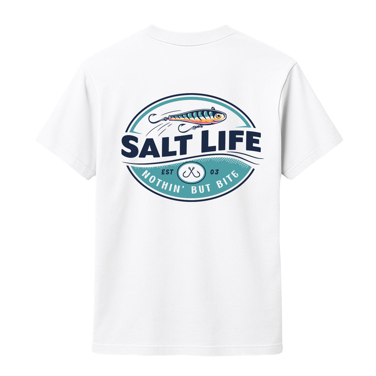 Salt Life Lure Badge Men's T-Shirt White