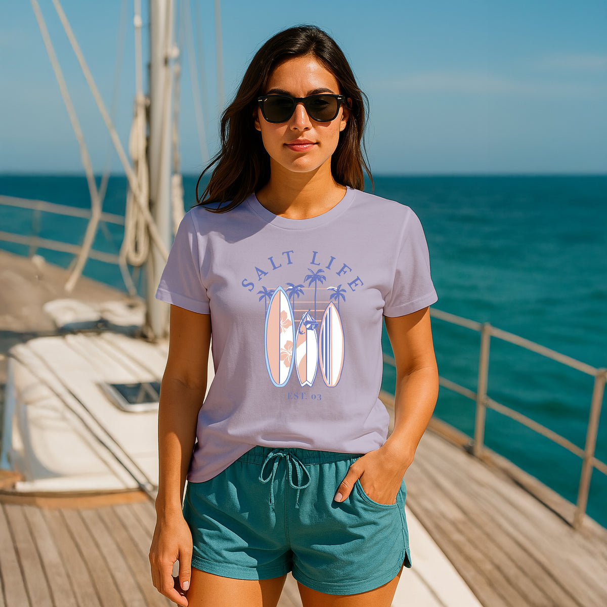 Salt Life Surfboards Women's T-Shirt Lavender