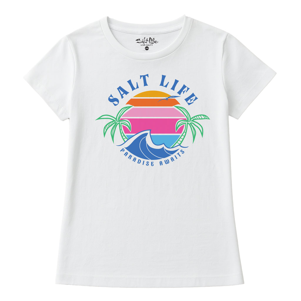 Salt Life Paradise Awaits Women's T-Shirt White