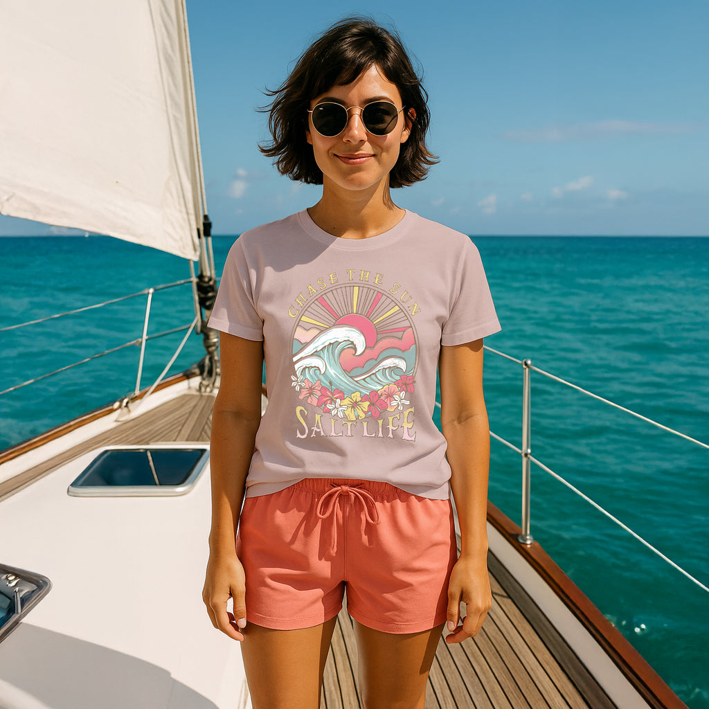 Salt Life Chase the Sun Women's T-Shirt Powder Pink