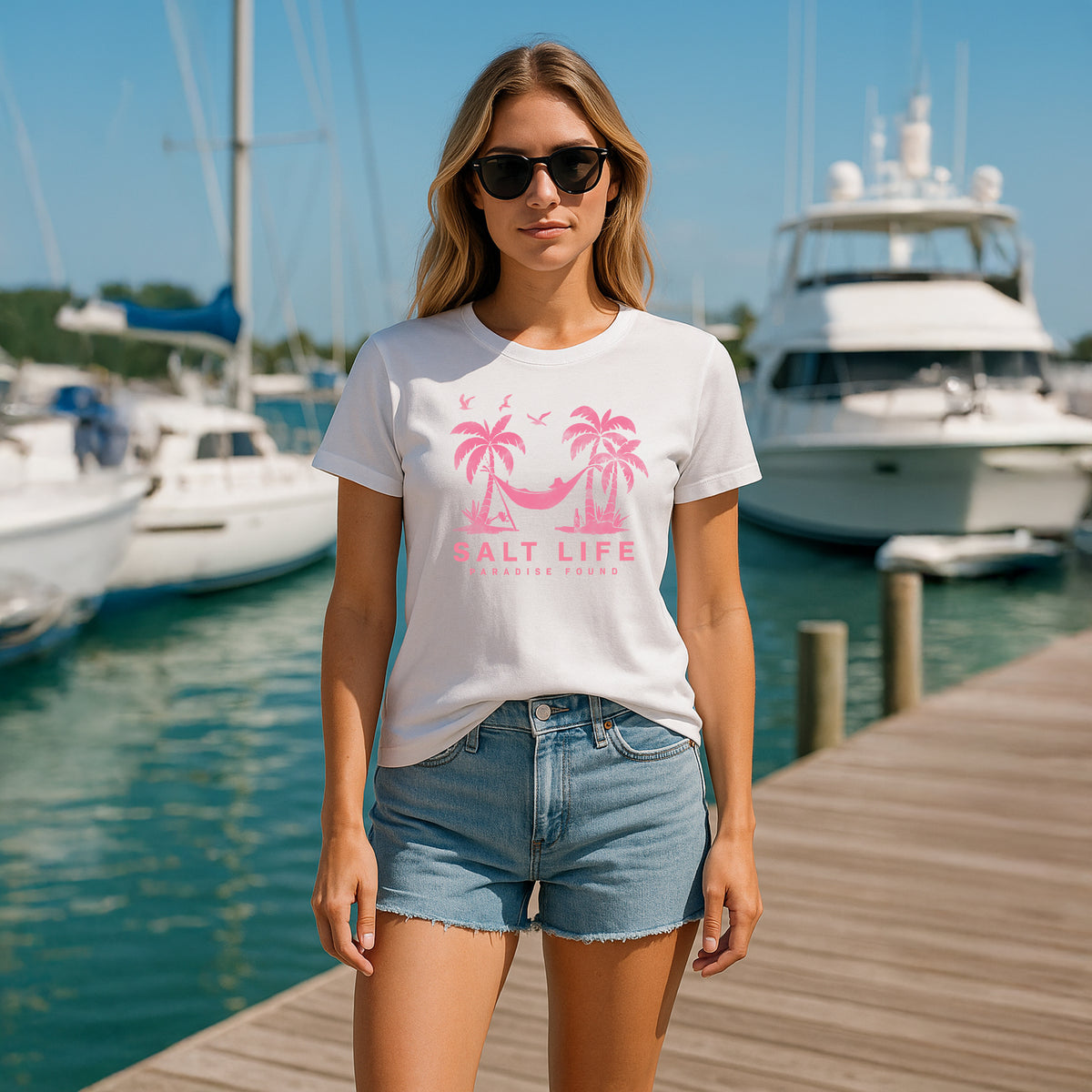 Salt Life Twin Palms Women's T-Shirt White