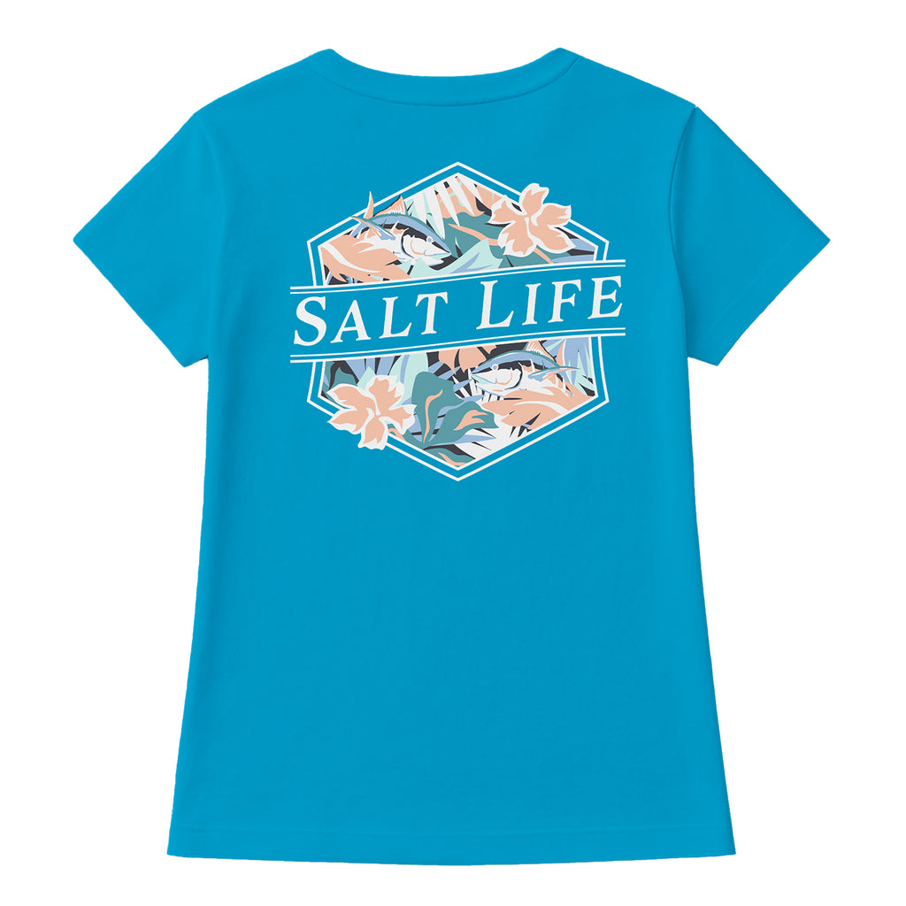 Salt Life Tropical Island Women's T-Shirt Azure Blue