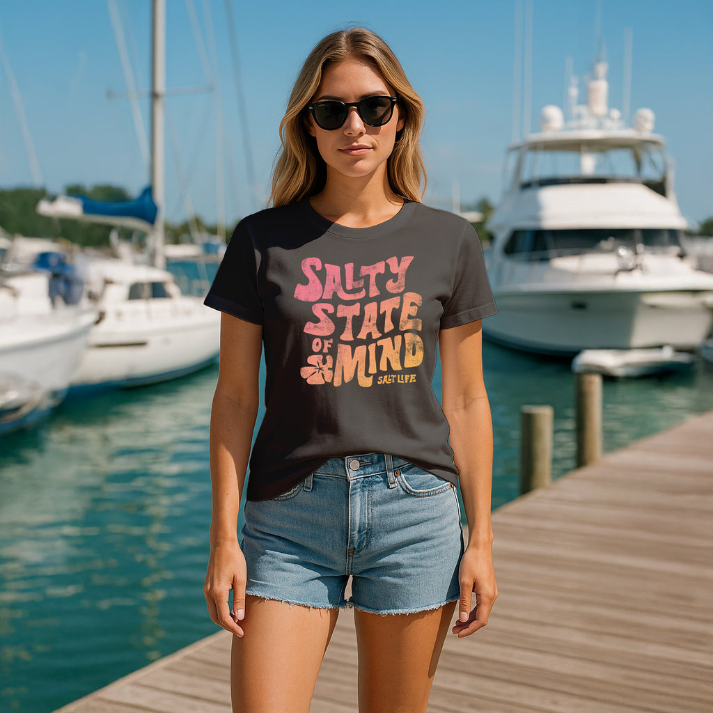 Salt Life Salty State 2 Women's T-Shirt Charcoal