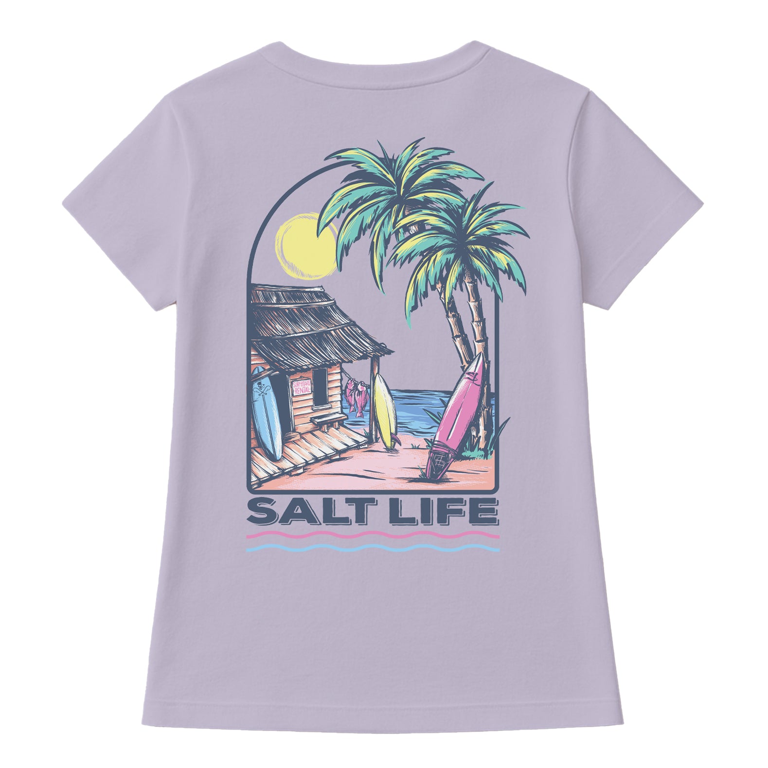 Salt Life Sunset Beach Women's T-Shirt Lavender