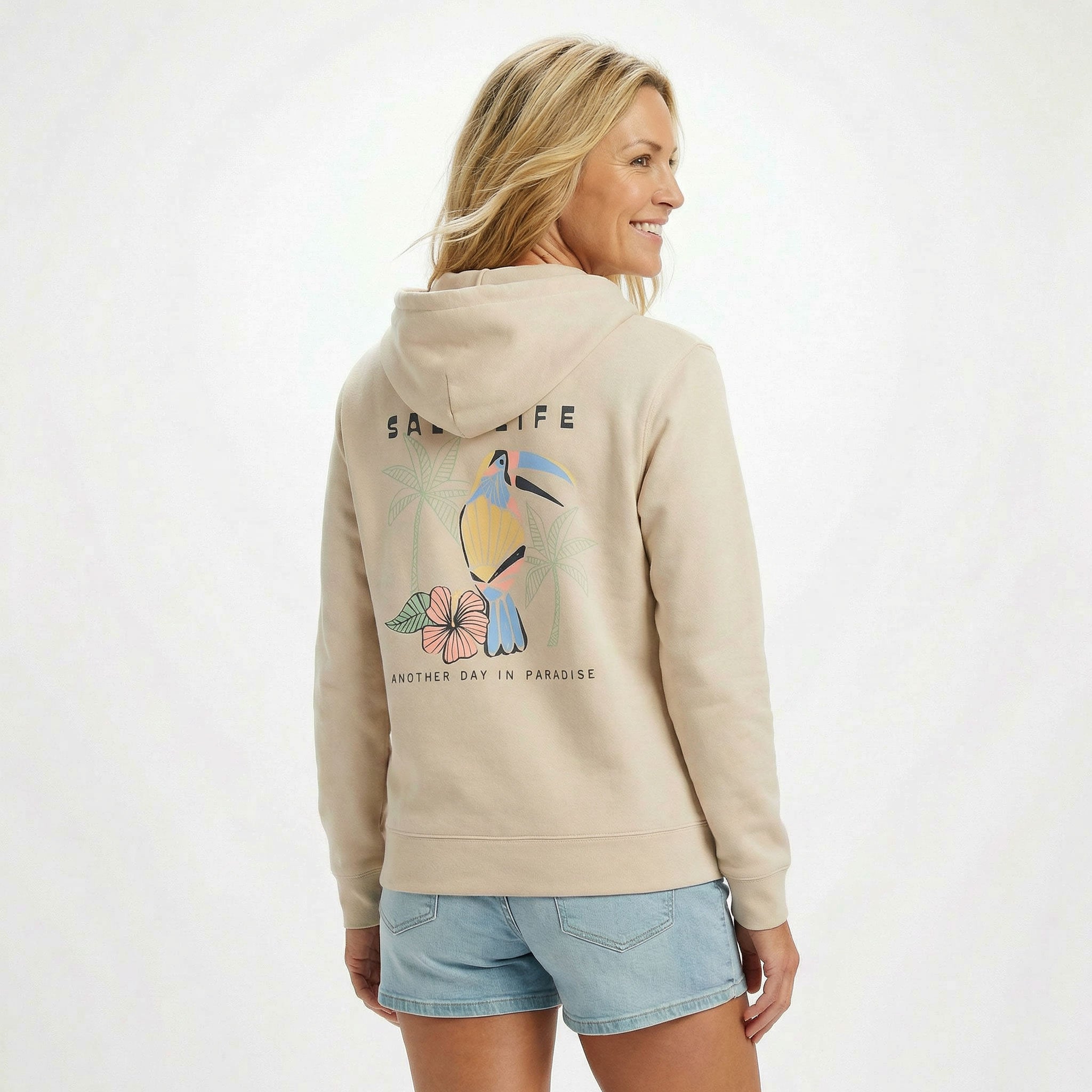 Salt Life Toucan Men's Hoodie Ecru