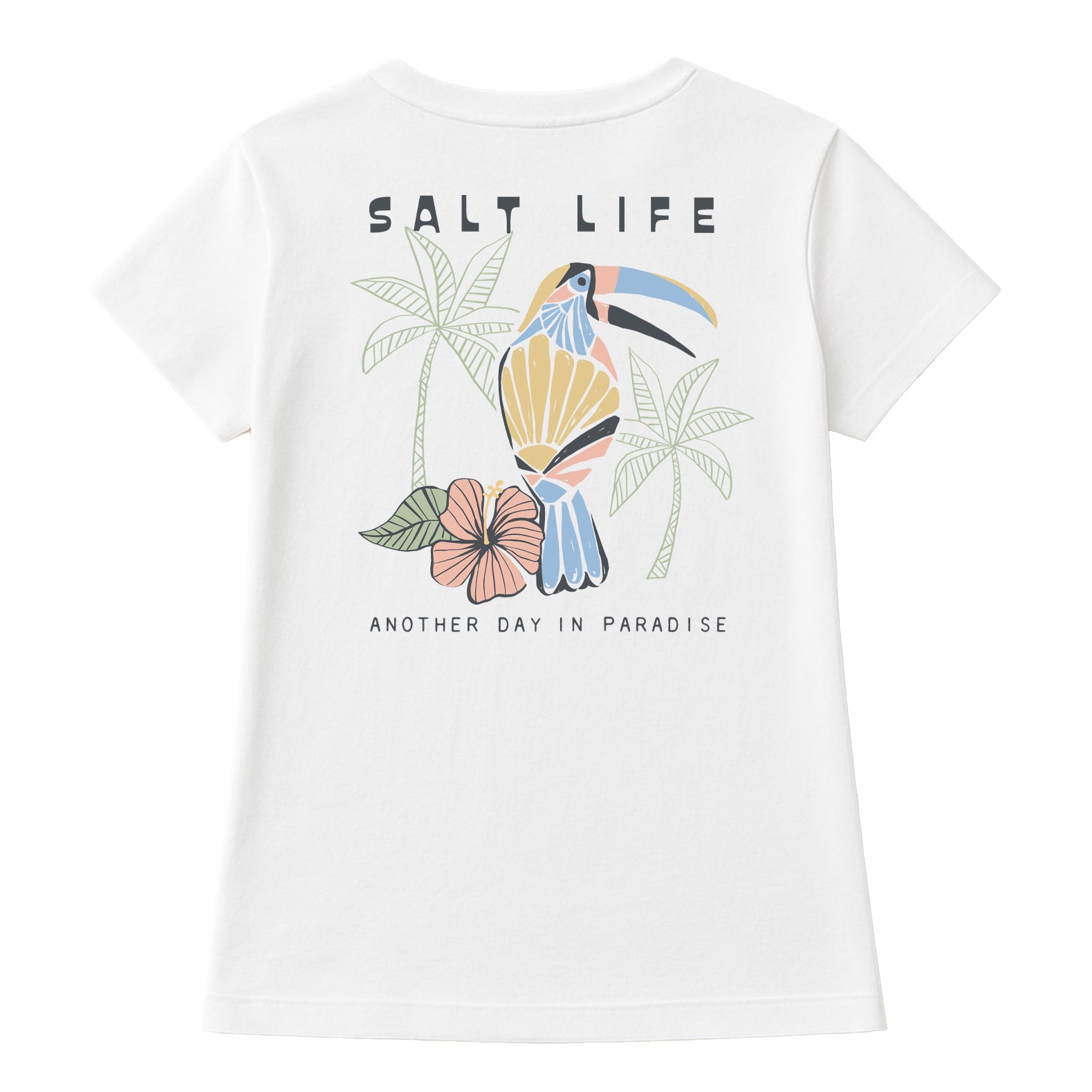 SALT LIFE ANOTHER DAY IN PARADISE WOMENS T-SHIRT WHITE