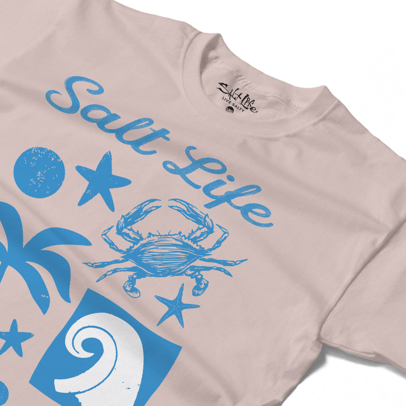 Salt Life Beach Stamp Women's T-Shirt Powder Pink