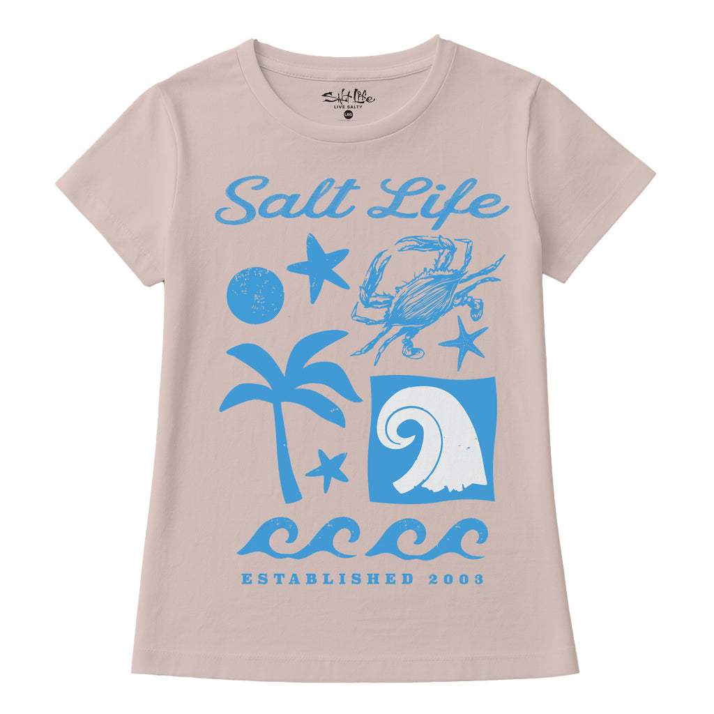 Salt Life Beach Stamp Women's T-Shirt Powder Pink