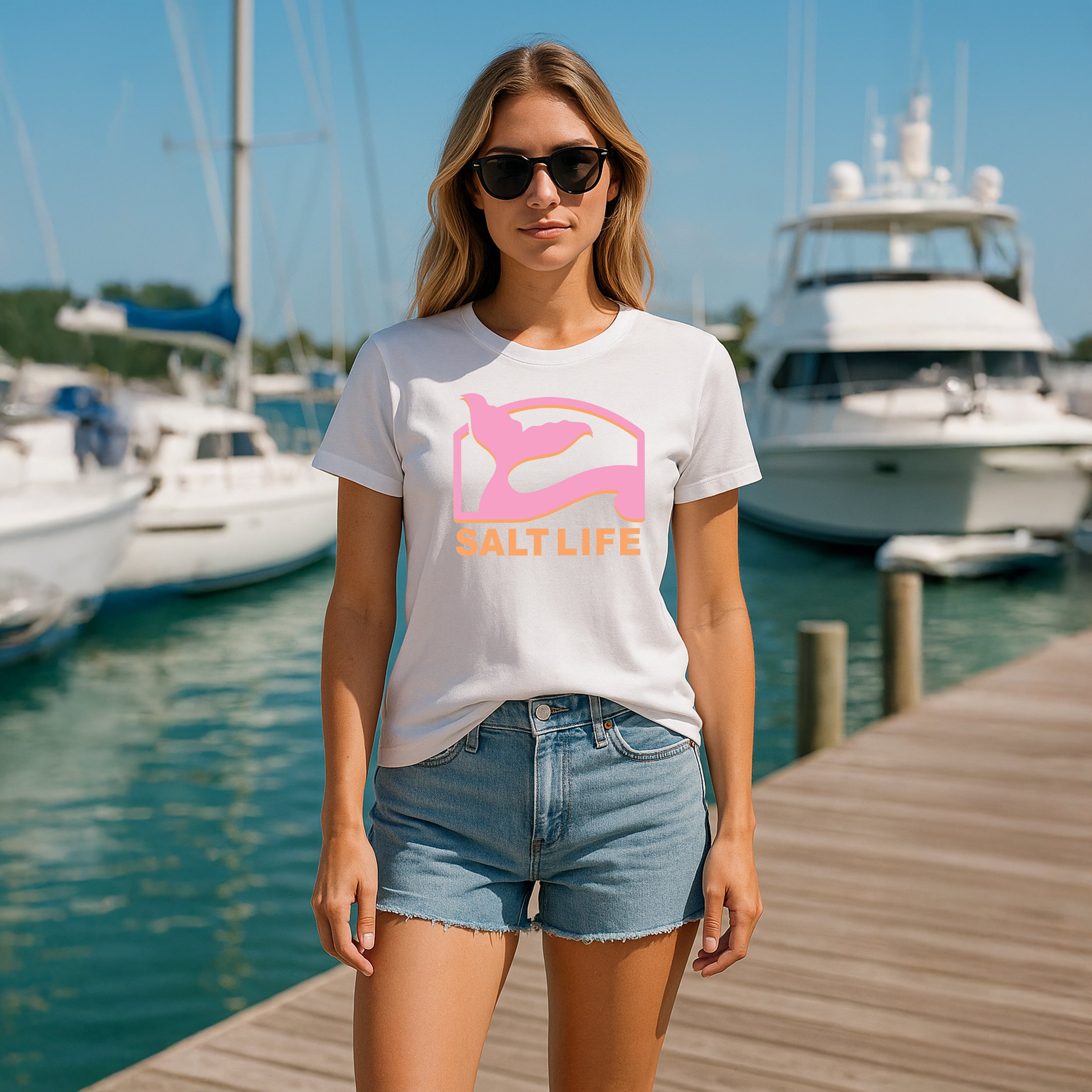 Salt Life Mermaid Tail Women's T-Shirt White